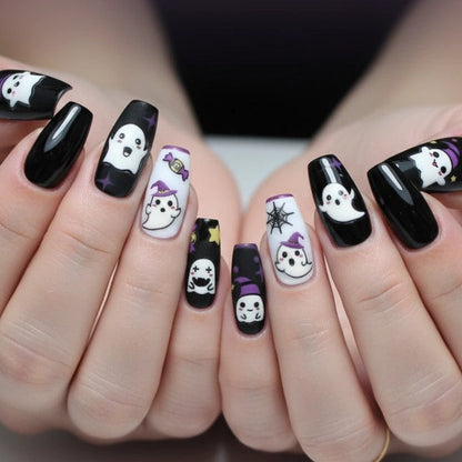 kawaii ghost nails