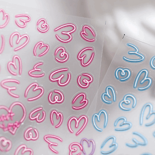 mini heart nail stickers