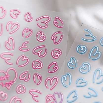 mini heart nail stickers
