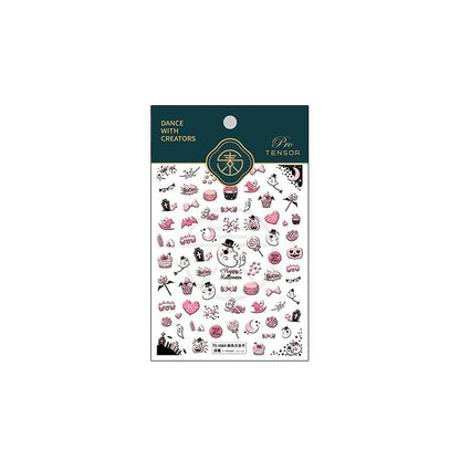 pink halloween nail decals