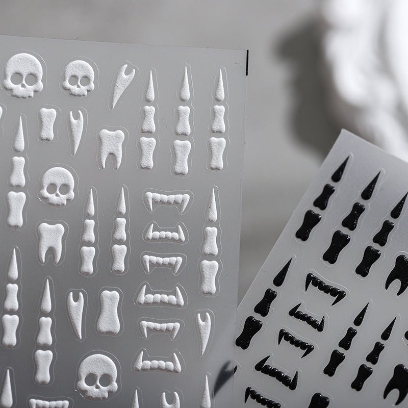 skeleton bone nail stickers