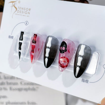 skull head nail decals gothic style