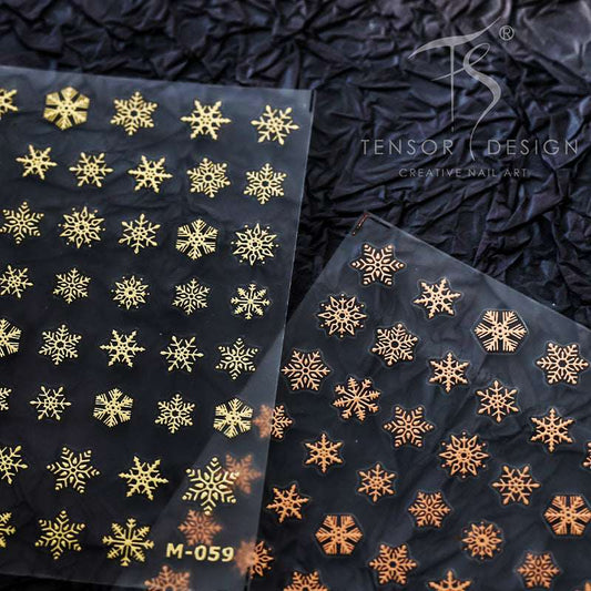 Snowflake Nail Art Stickers – Silver, Gold, Rose Gold & Holographic Designs Nail Art Decals(448) - TensorNailArt