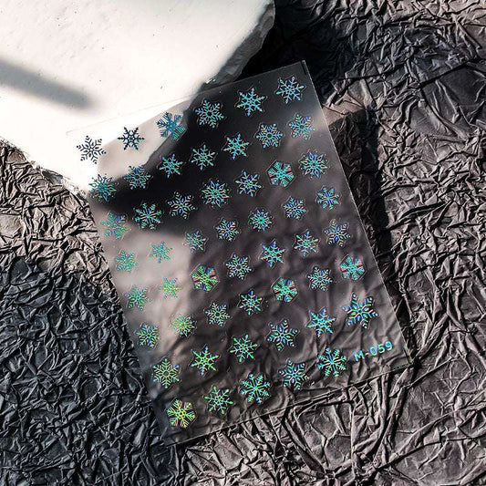 Snowflake Nail Art Stickers – Silver, Gold, Rose Gold & Holographic Designs Nail Art Decals(448) - TensorNailArt