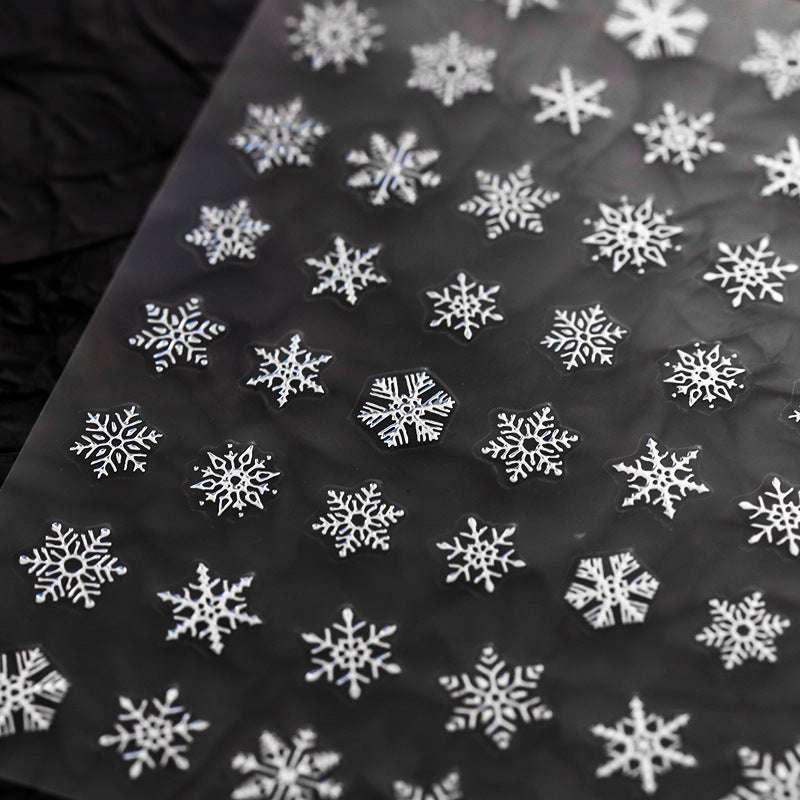 Snowflake Nail Art Stickers – Silver, Gold, Rose Gold & Holographic Designs Nail Art Decals(448) - TensorNailArt