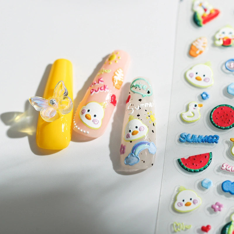 summer kawaii nail art