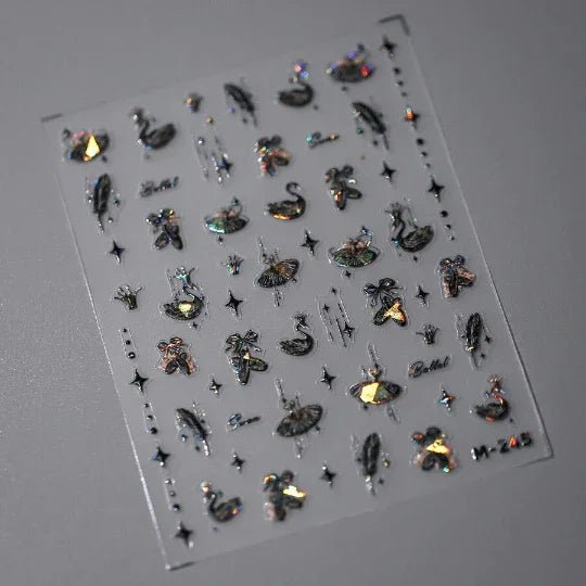 swan and star nail decals