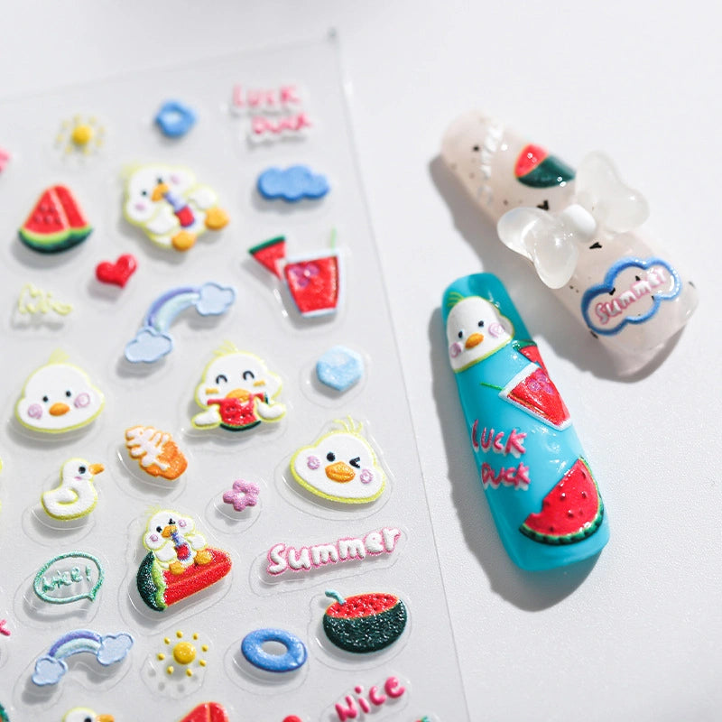 yellow duck nail designs